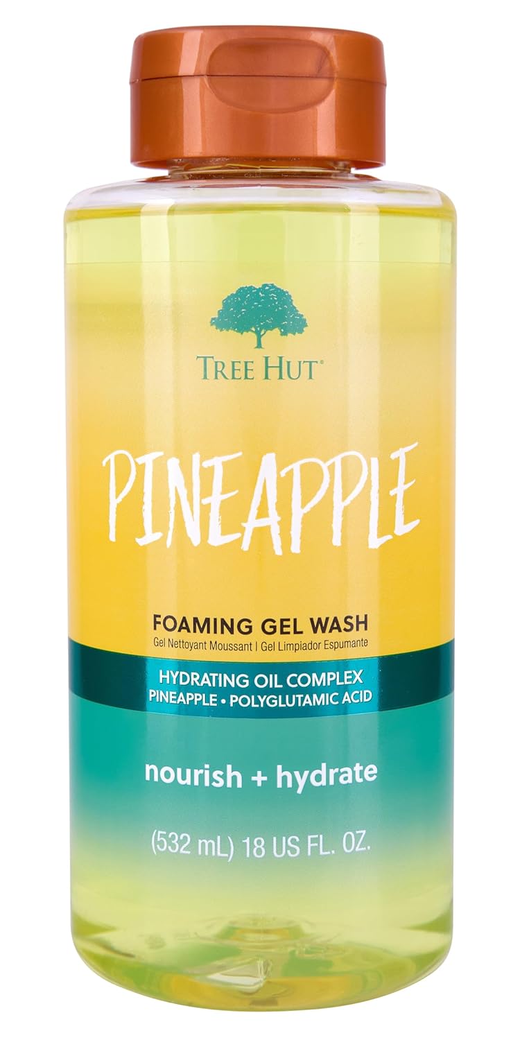 Tree Hut Pineapple Foaming Gel Wash | Cleanse & Soothe Skin Without Stripping Moisture | Made with our Hydrating Oil Complex | 18 fl oz.