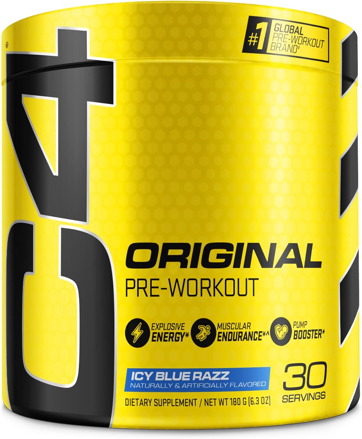Cellucor C4 Original Pre Workout Powder Icy Blue Razz|Vitamin C for Immune Support|ZERO SUGAR Preworkout Energy for Men & Women|150mg Caffeine + Beta Alanine + Creatine|30 Servings-Packaging May Vary
