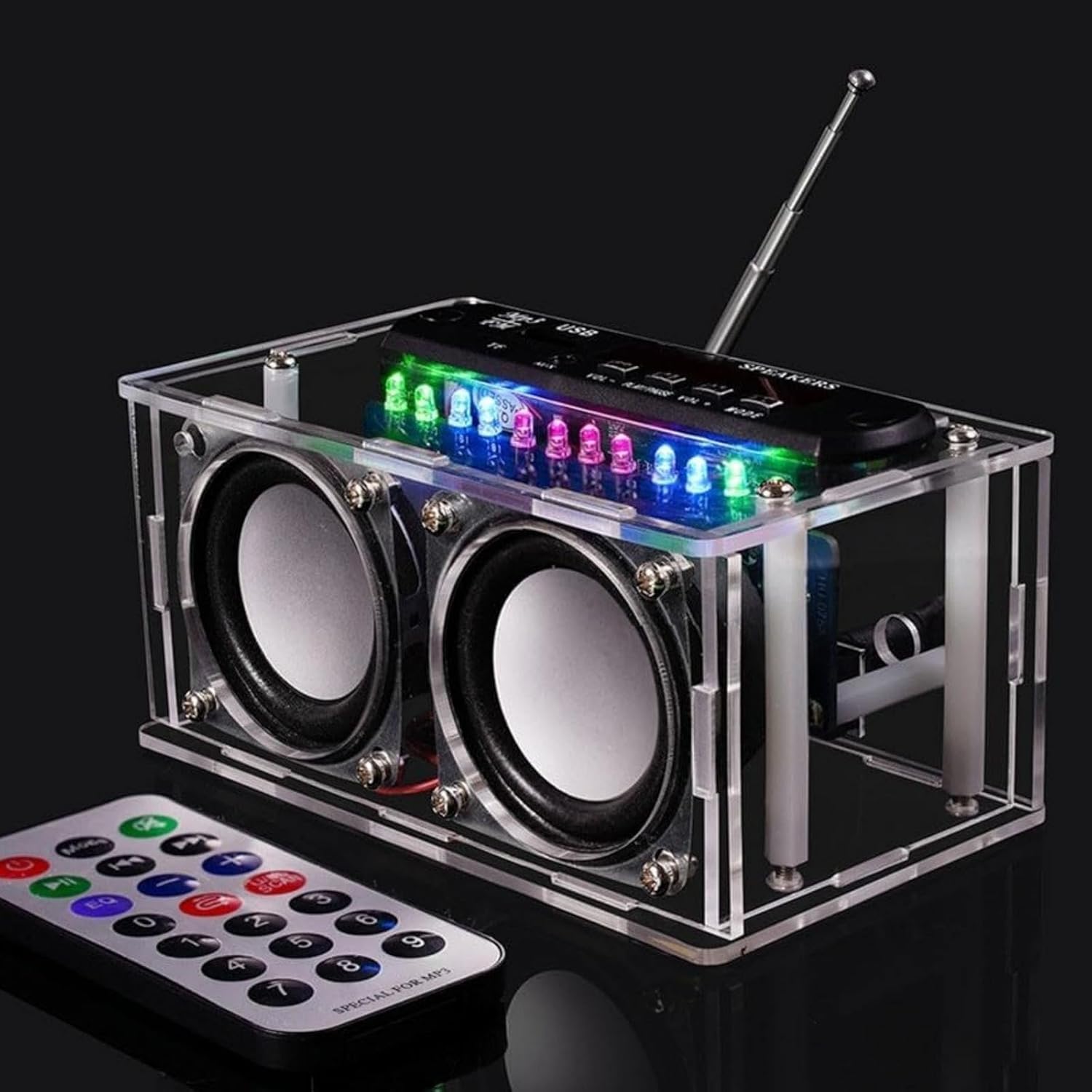 FM Radio Kits, DIY FM Radio Electronic Speaker Soldering Practice Kit with LED Indicator Remote Control for Beginners, Adults, Kids