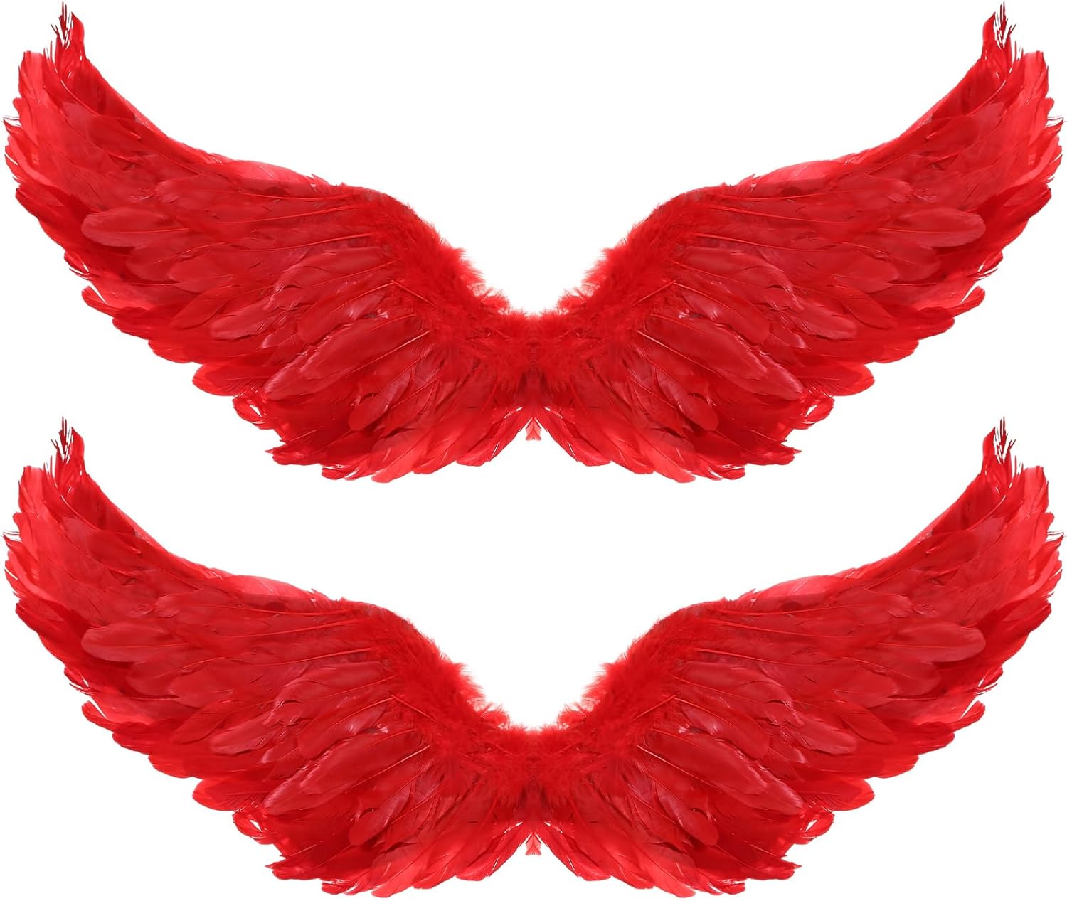 Jenaai 2 Pieces Halloween Angel Wings Feather Wings with Elastic Straps Cosplay Wings for Halloween Costume Party Women