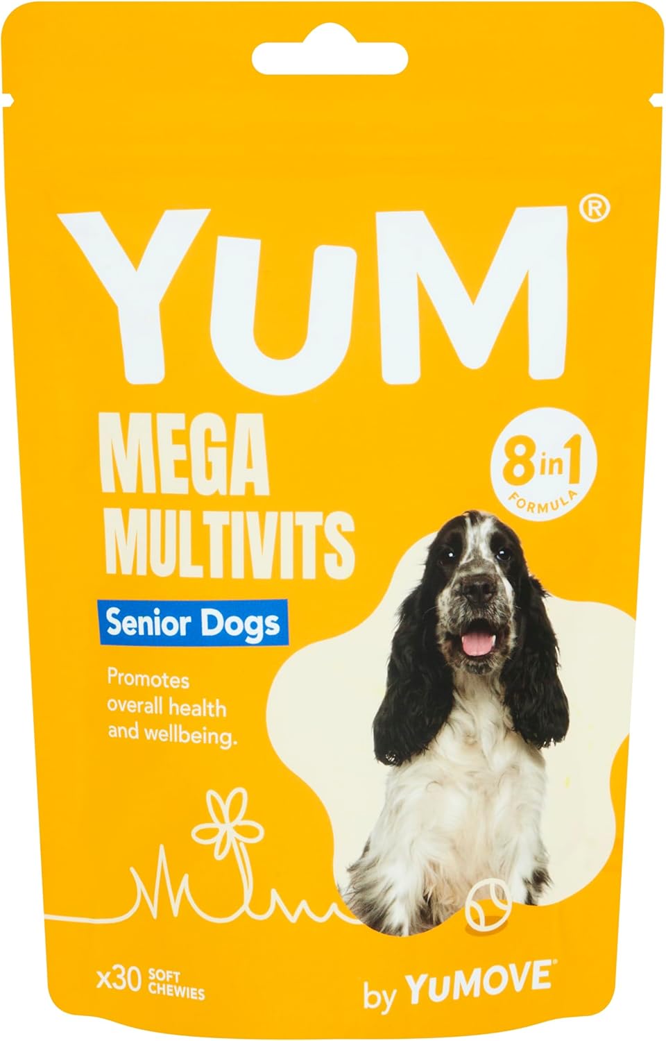 Lintbells YuCARE MultiVits Supplement for Senior Dogs | 6-in-1 Daily Vitamins for Dogs Aged 8+| 30 Multivitamin Chews, White