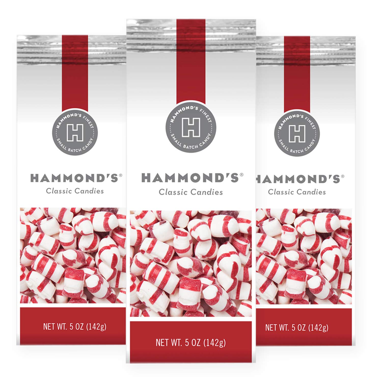 Hammonds Old Fashioned Everyday Peppermint Puff Candies-3 Bags. Peppermint Puffs- Dinner Mints- Hard Candy. Traditional Peppermint Puffs Handmade in Small Batches-Proudly Made in Denver, Colorado USA