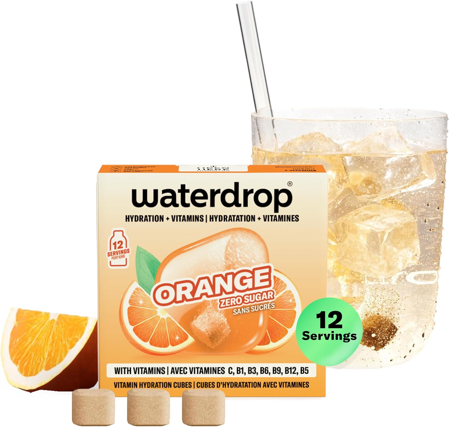 waterdrop® Orange - 12 Water Flavouring Hydration Tablets