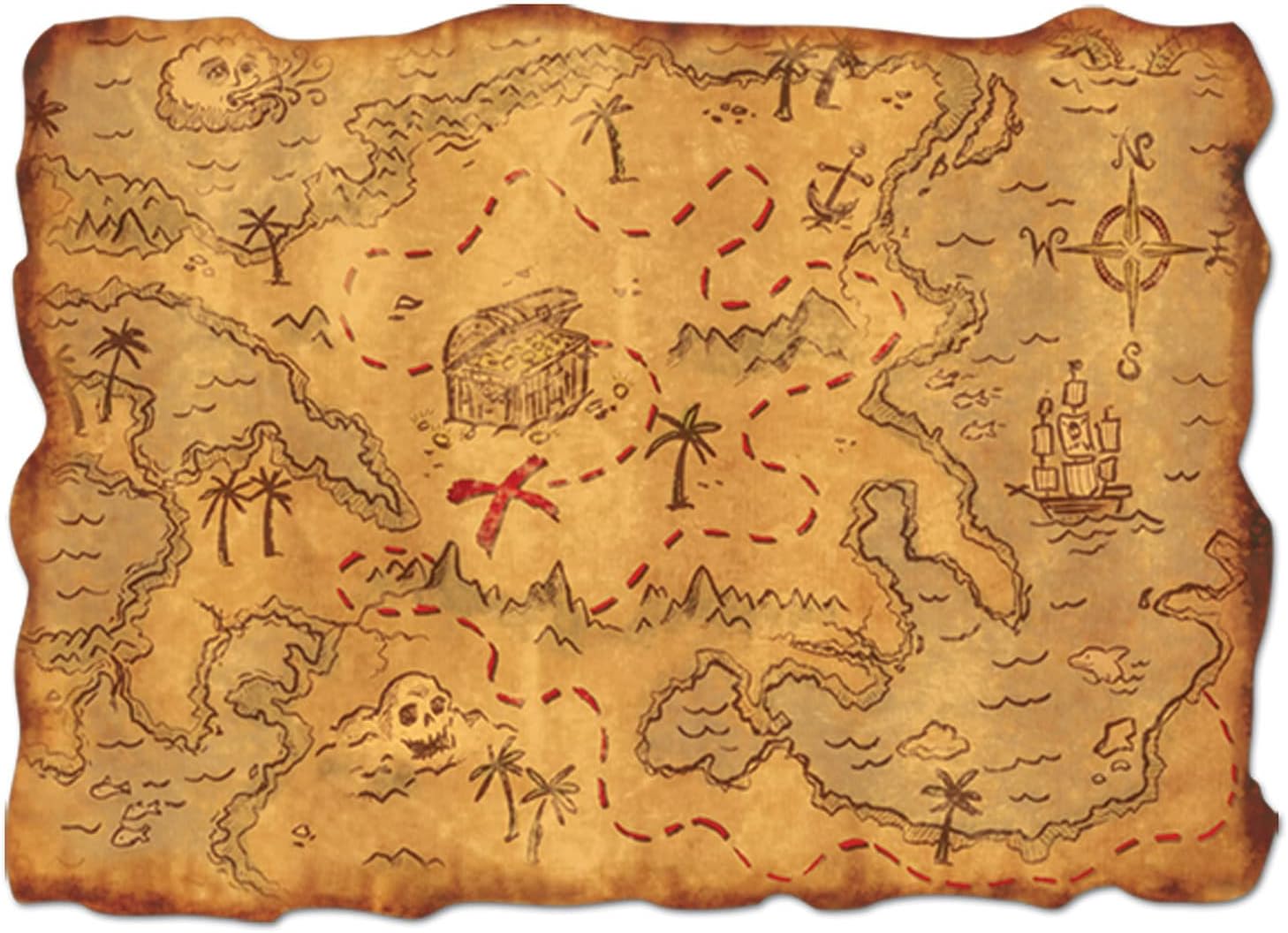 Beistle Plastic Treasure Map, Multicolored, 1