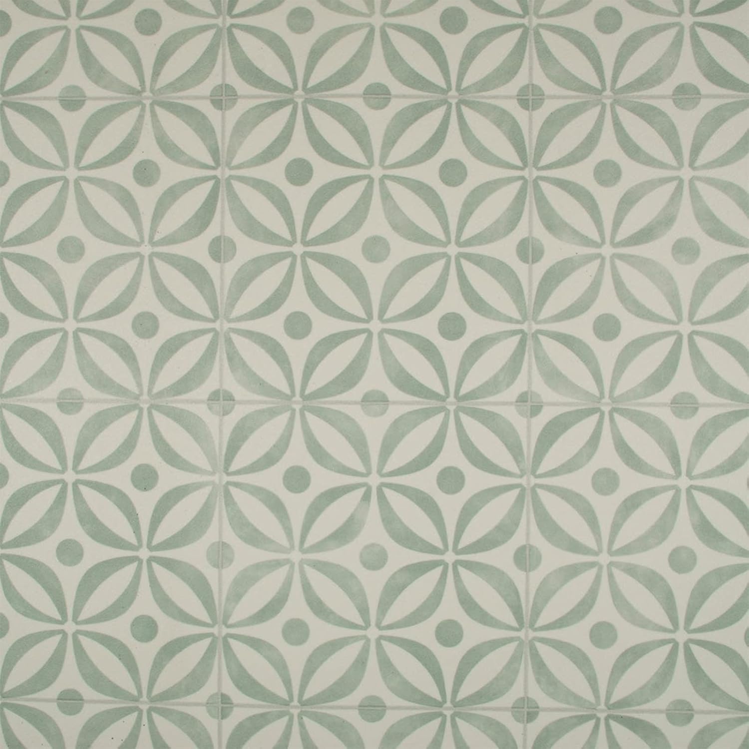 Patterned Tile Effect Cosmic Vinyl Flooring 2.5mm Realistic Foam Backed Lino Slip Resistant (Sea Green Antique Diamonds, 8m x 4m)