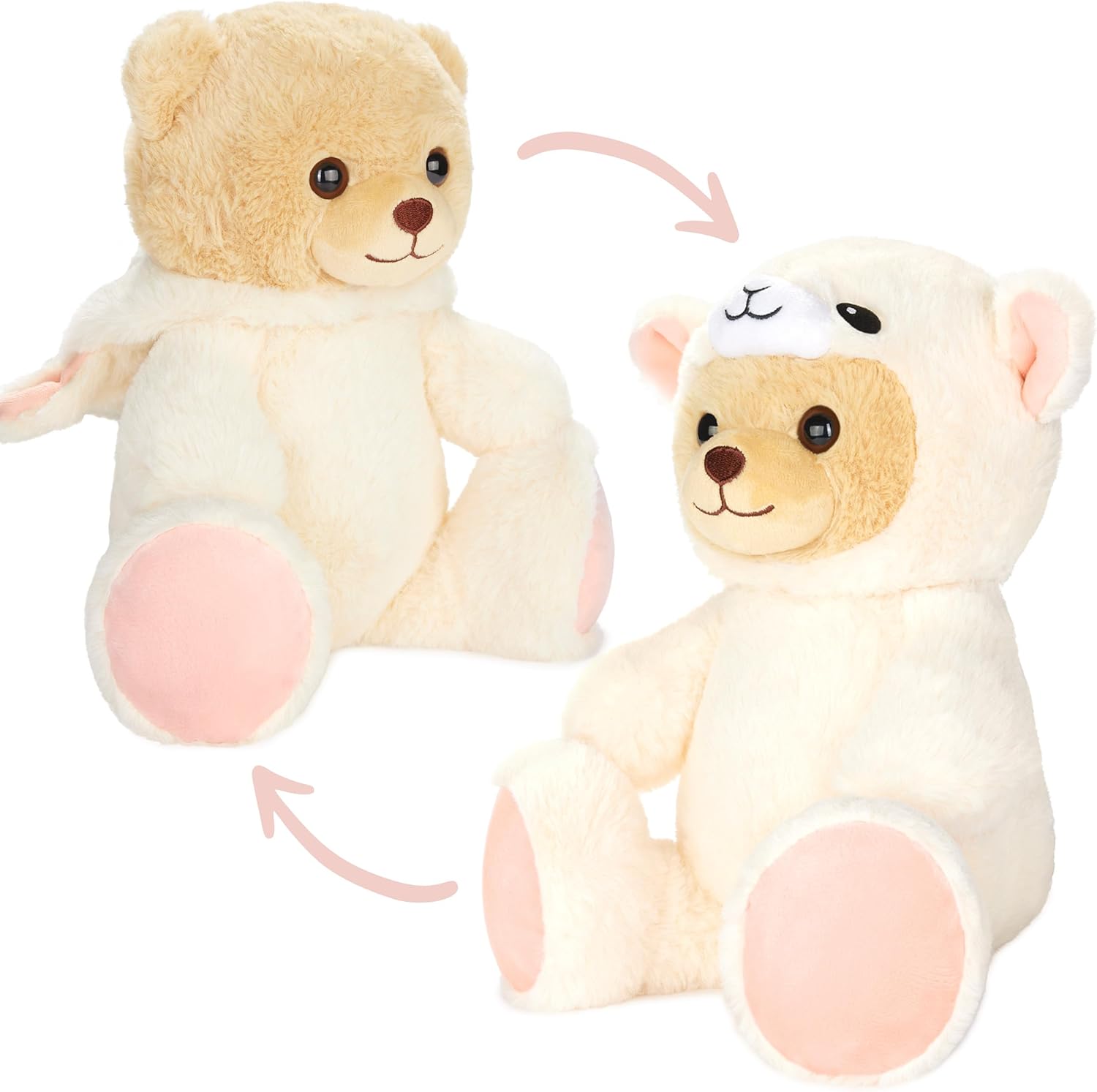 Teddy Sheep - 10 Inch Teddy Bear in Sheep Costume with Hood - Cuddly Toy for Cosy Adventures - Stuffed Animal for Children