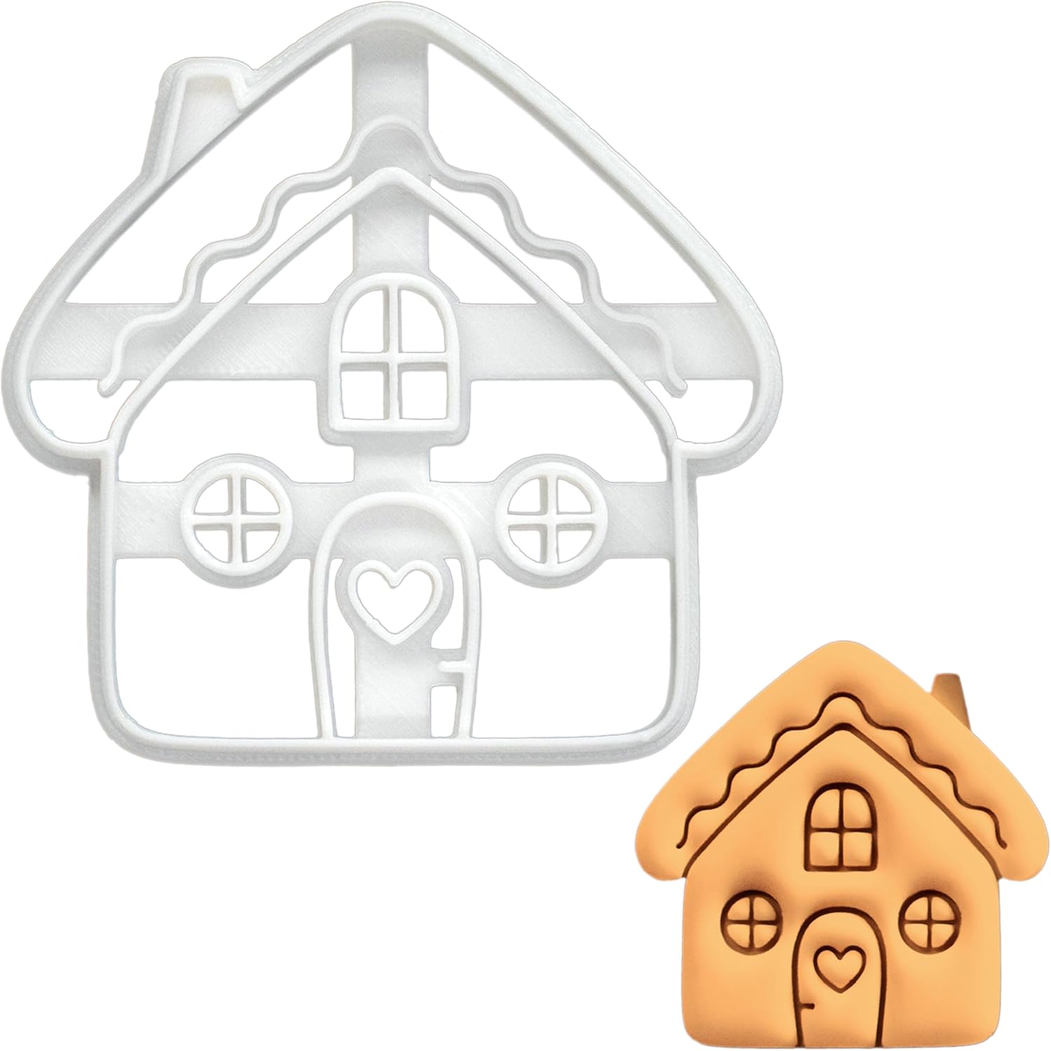 BAKERLOGY Cottage House Cookie Cutter - Bake Enchanting Forest Treats - Detailed Biscuit Cutter Design for Baking and Crafts, Ideal on Fondant, Dough, Clay