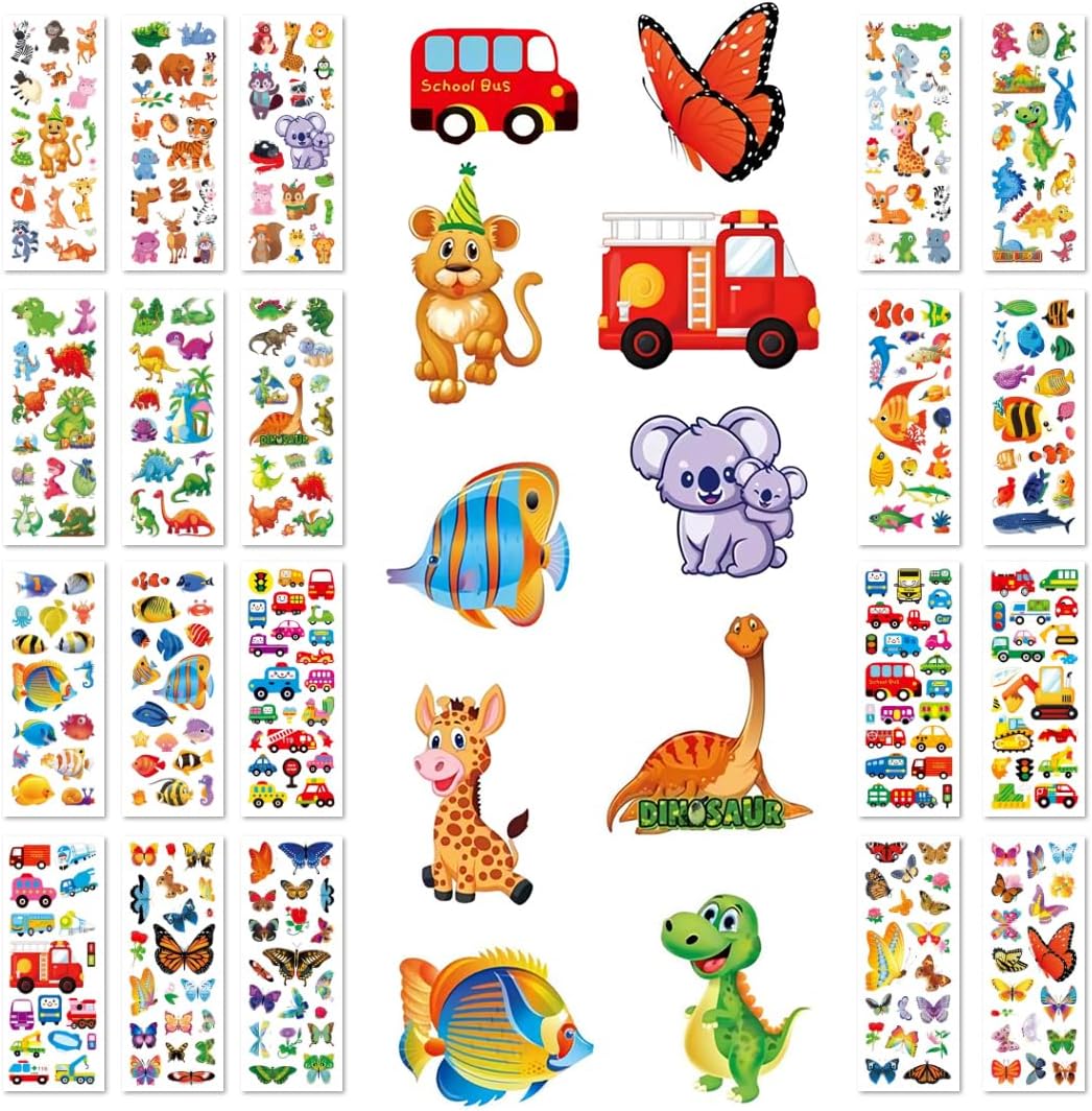 20 Sheets Cute Temporary Tattoo fake tattoos markers for Kids Toddlers Children Boys Girls