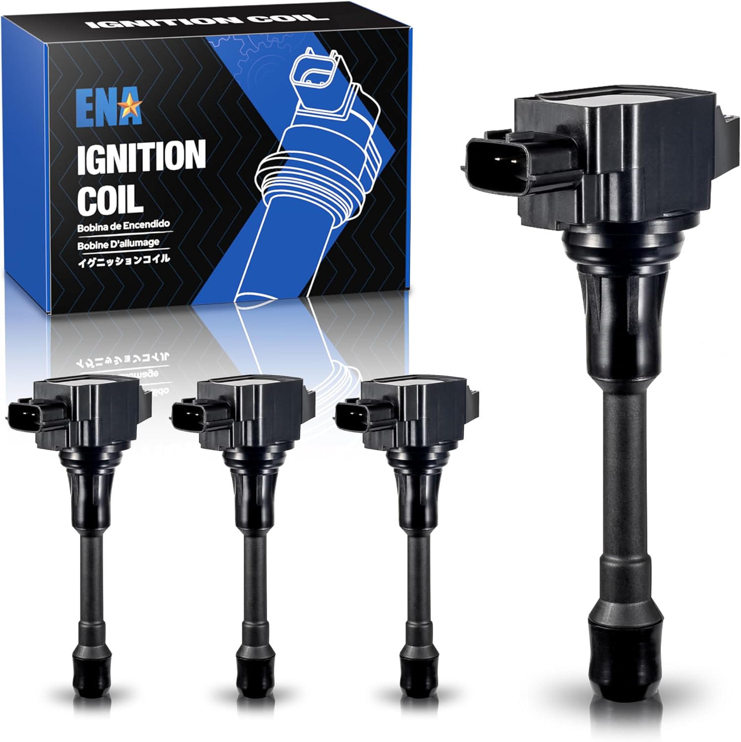 ENA Set of 4 Ignition Coil Pack 2007 2008 2009 2010 2011 2012 Compatible with Nissan Altima Versa Sentra Cube Rogue Frontier 2013 2014 2015 Infiniti M56 FX50 QX60 QX70 2.5L 2.0L 1.8L Replace# UF549