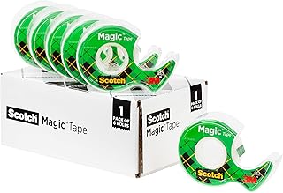 Scotch Magic Tape, Invisible, Home Office Supplies and Back to School Supplies for College and Classrooms, 6 Rolls with Dispensers