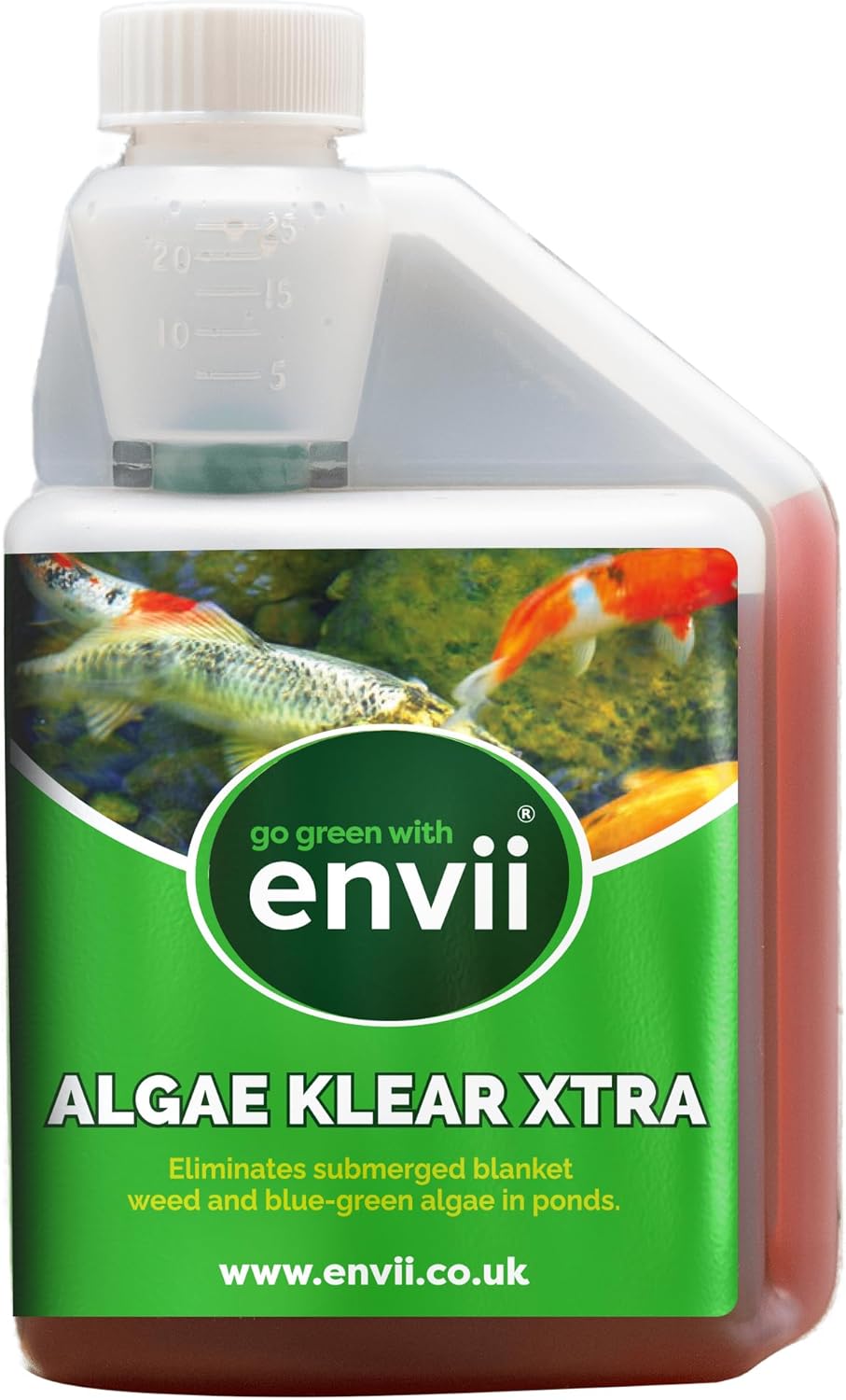 envii Algae Klear Xtra – Blanket Weed Treatment for Ponds, Removes Blanket weed & String Algae Working All Year Round, Safe for all Fish & Plants – 500ml Treats 10,000 litres