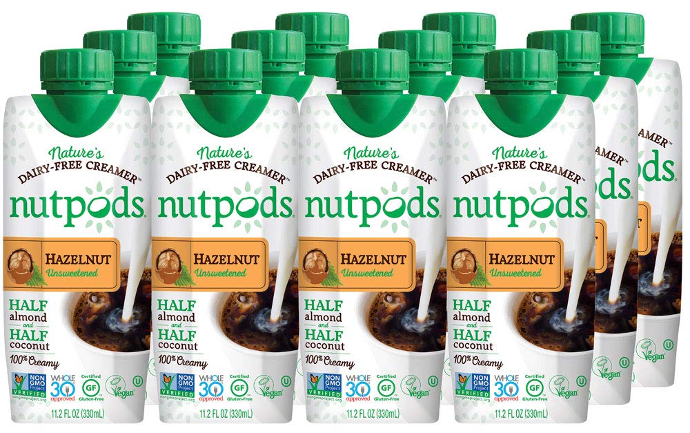 Nutpods Hazelnut Flavored Almond + Coconut Creamer, Unsweetened, Non Dairy, 11.2 Fluid Ounces (Pack Of 12)