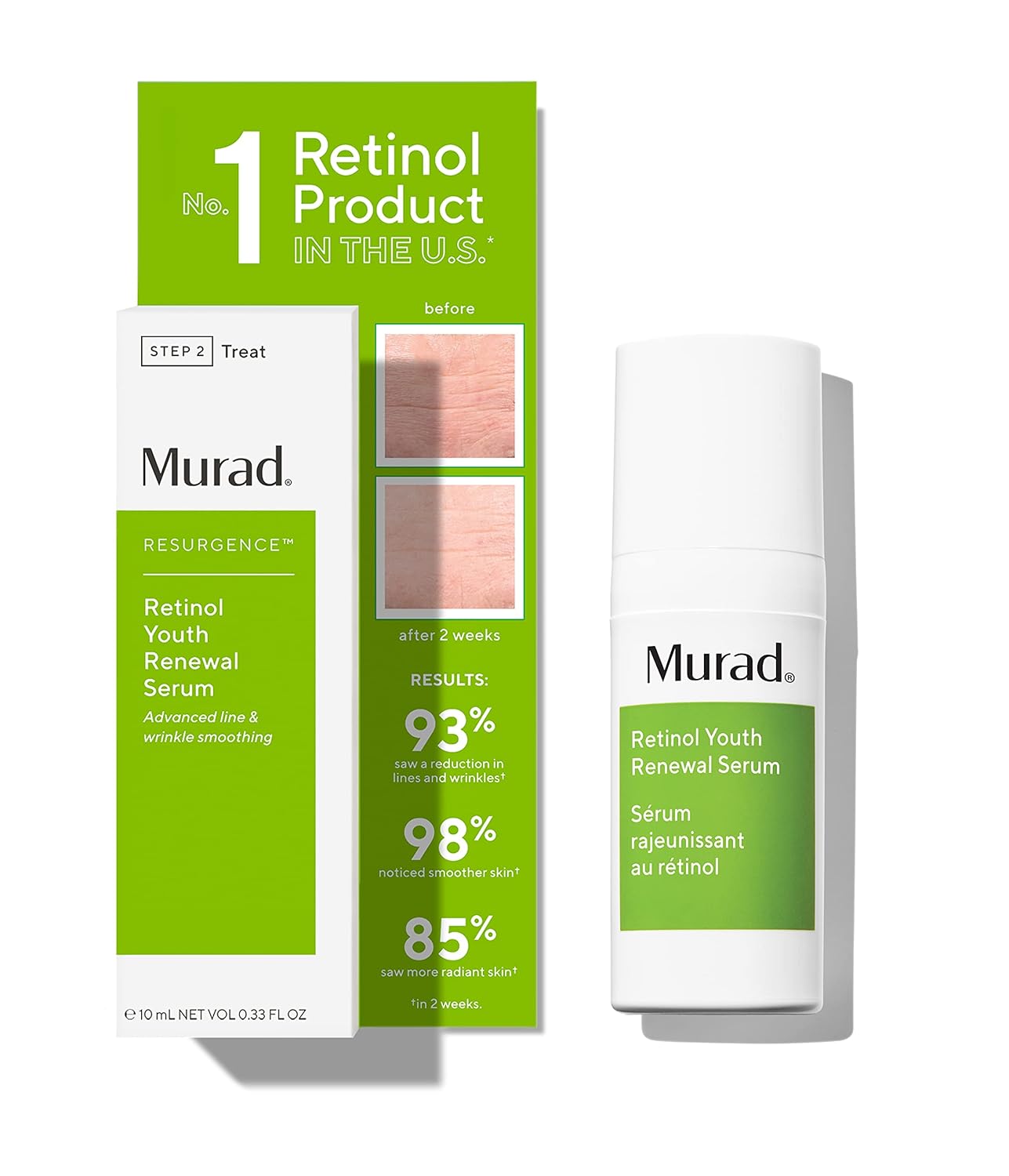 Murad Retinol Youth Renewal Serum - Fast-Acting Retinol Serum for Face and Neck - Visibly Improves Lines and Wrinkles, Skin Looks Firmer and Feels Smoother, Gentle Enough for Nightly Use