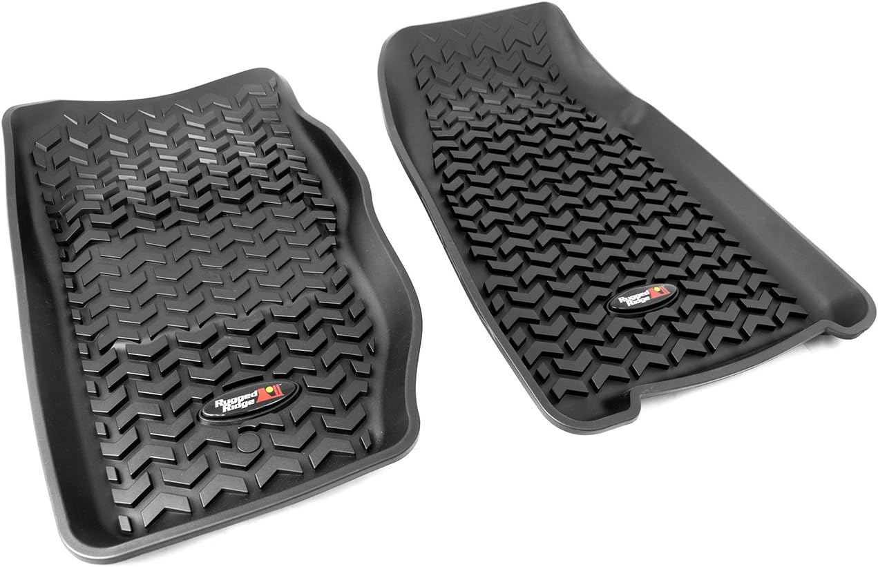 Rugged Ridge Front Floor Liners for Jeep Cherokee | Black | 12920.25 | Fits 1984-2001 Jeep Cherokee XJ