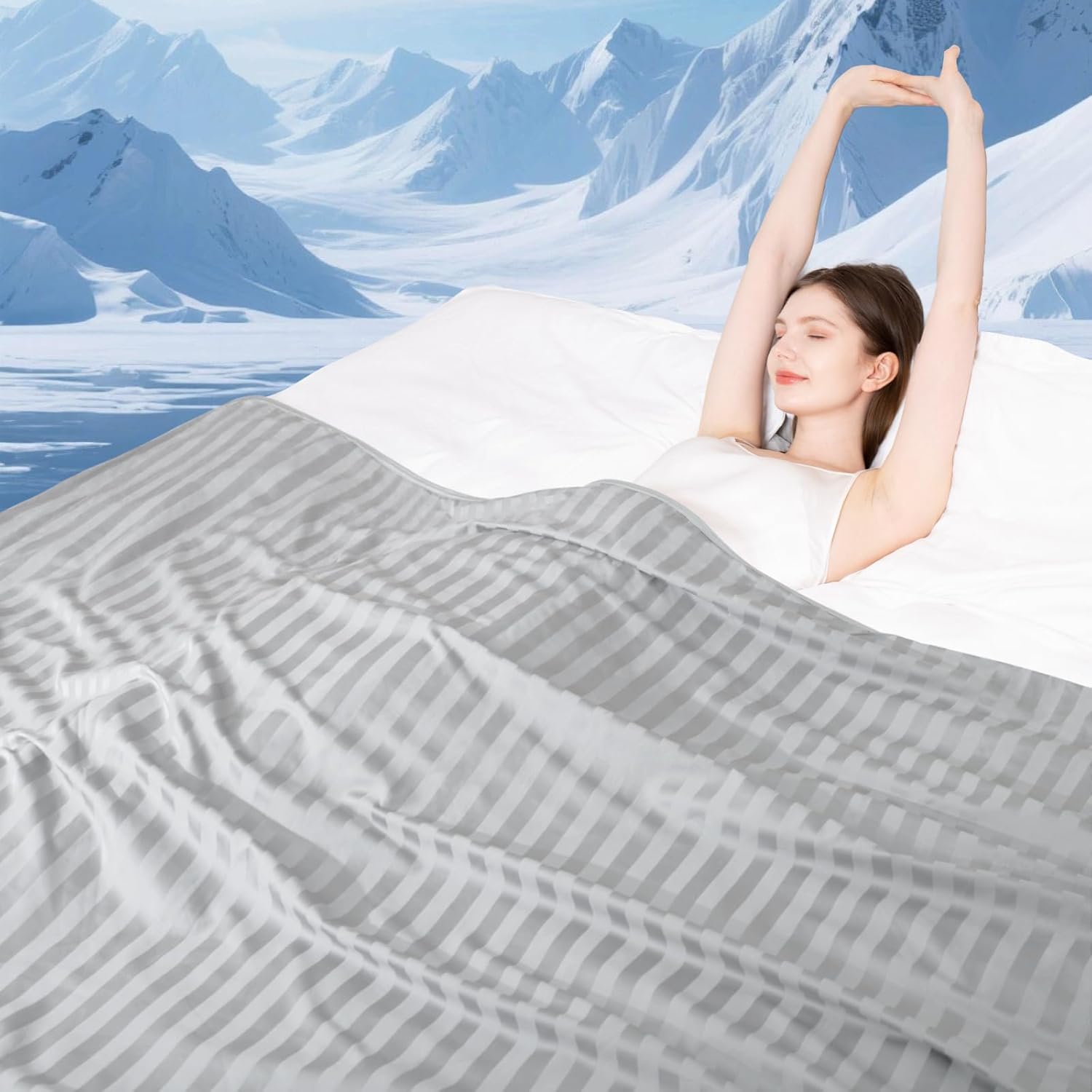 Elegear Revolutionary Cooling Throw Blanket, Absorbs Heat to Keep Body Cool for Night Sweats, Double Sided Arc-Chill3.0 Cooling Fiber Q-Max>0.5, Lightweight Summer Cold Blankets for Sleeping 51“ x 67”