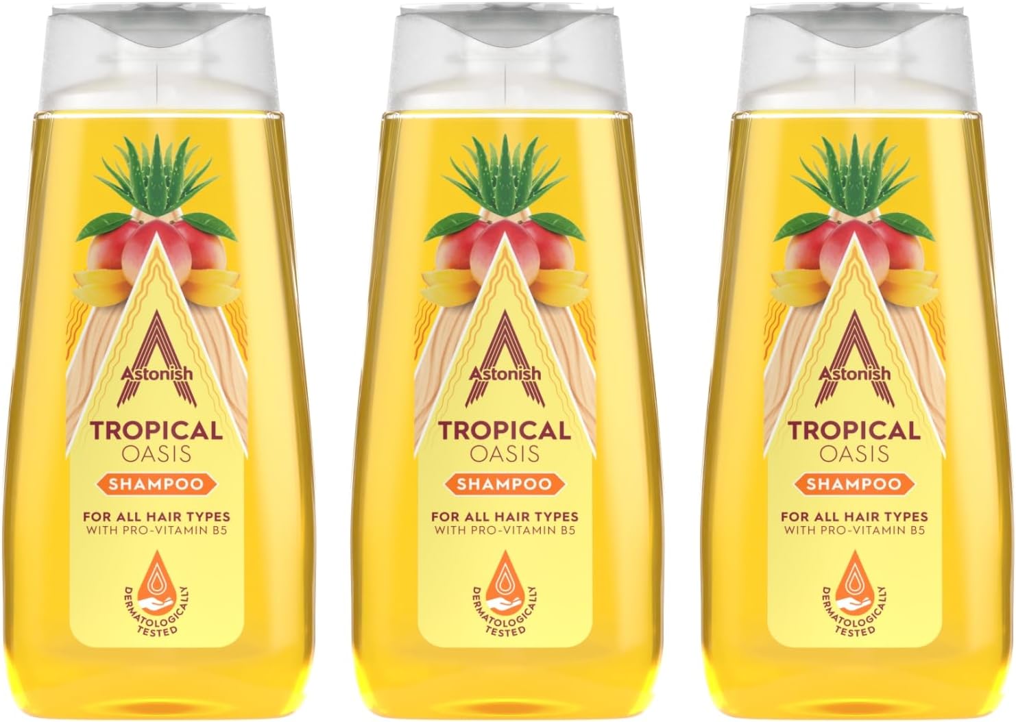 Astonish Tropical Shampoo with Pro-Vitamin B5, 3 x 400ml