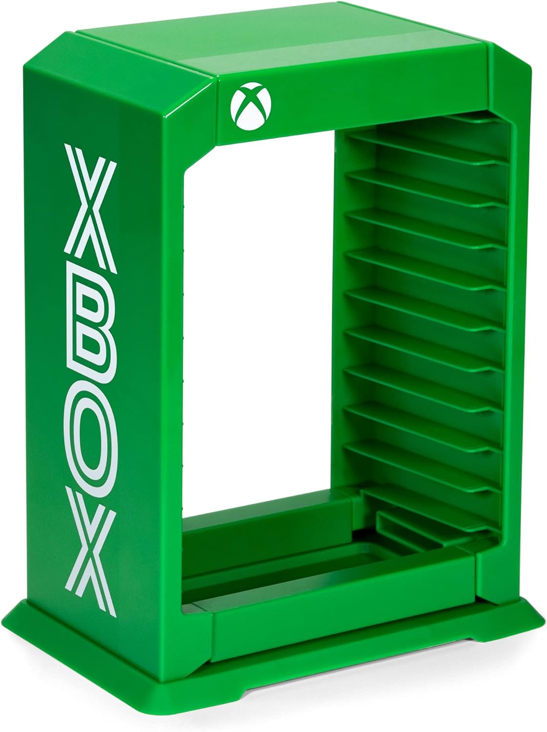 Numskull Official Xbox Premium Storage Tower, Game Stand for Xbox Series X S and Xbox One - Holder Stores 10 Games or Blu-Ray Cases