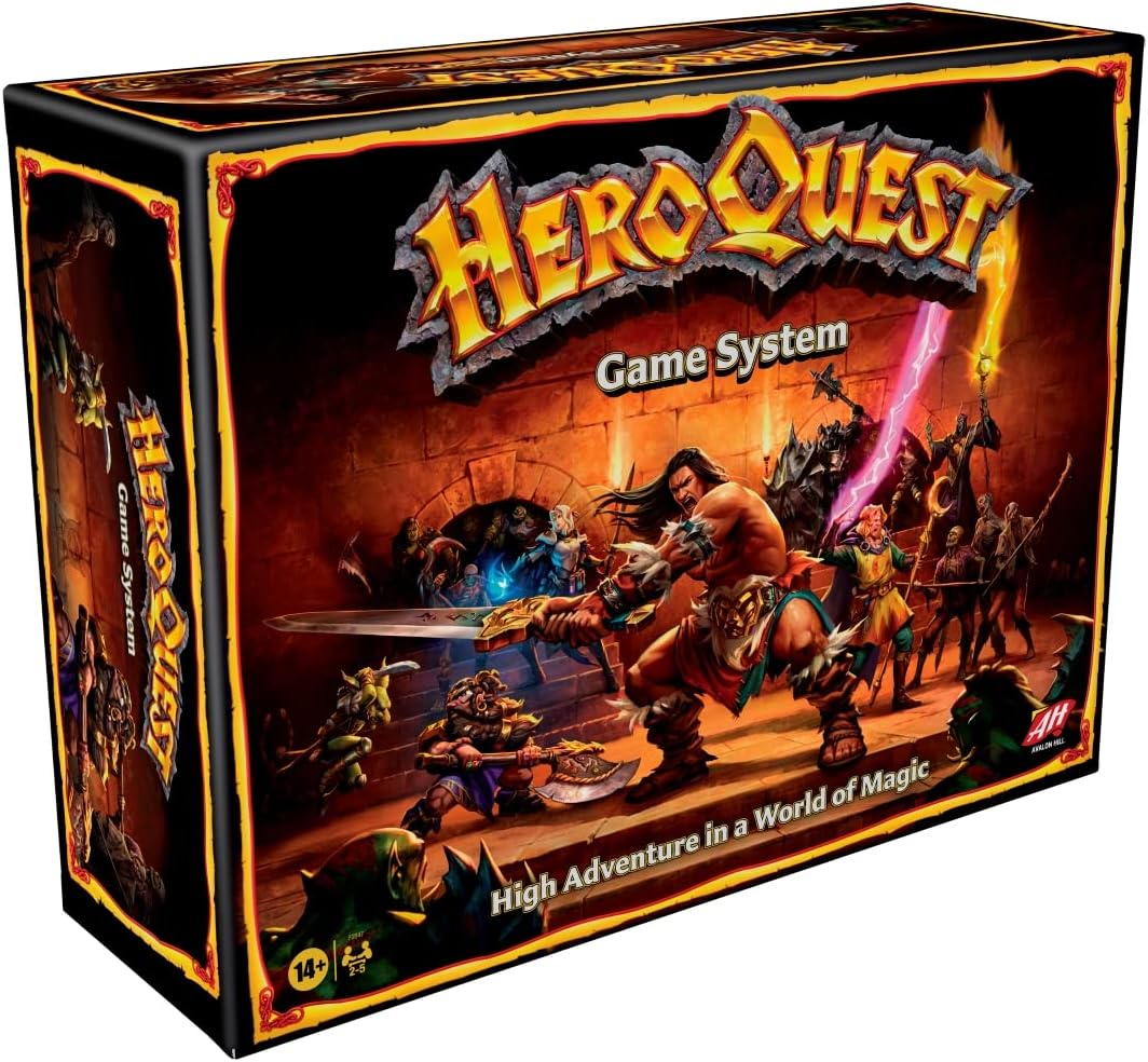 Avalon Hill HeroQuest Game System Age 14+, Fantasy Miniature Dungeon Crawler Tabletop Adventure Game, Ages 14 And Up 2-5 Players