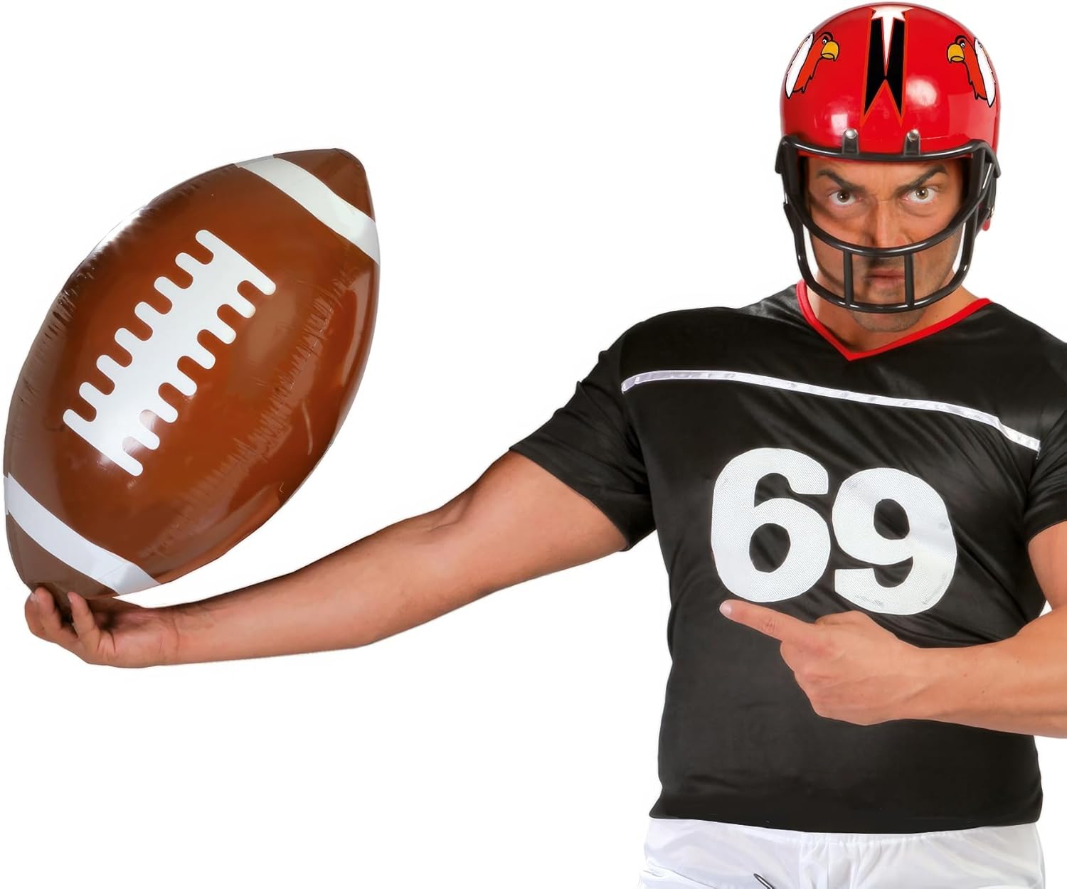 FIESTAS GUIRCA | Inflatable American Football (15.7 in) - Sports Accessory for Parties and Celebrations - Ideal for Themed Events and Games - Suitable for All Users - Brown
