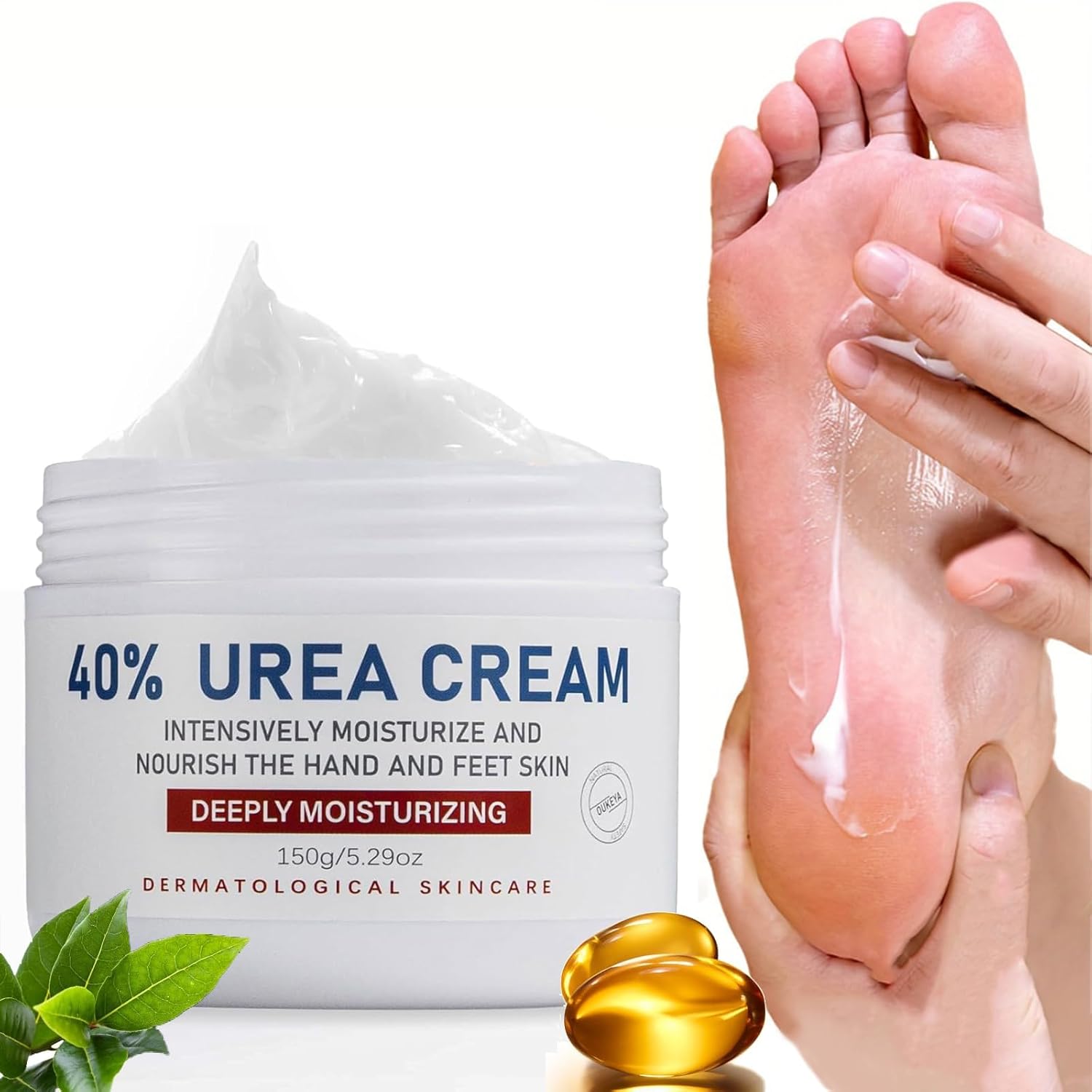 HOUSN Urea Cream 40 Percent for Feet, Urea Cream, Urea Foot, Foot Cream, Foot Cream with Salicylic Acid and Hyaluronic Acid for Feet, Hands, Heels, Elbows, Nails and Knees, 150g