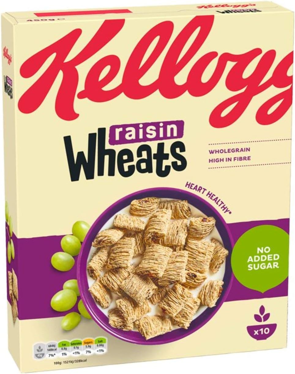 Wheats Kellogg's Wheats Raisin Breakfast Cereal 450g
