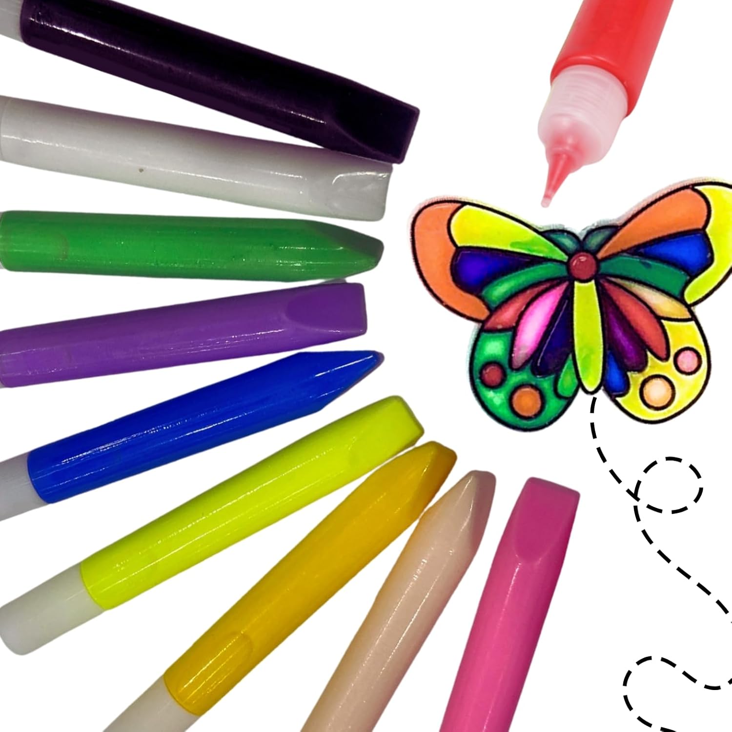 Suncatcher Paint - 10 Window Art Paint Pens for Stained Glass Suncatcher Supplies Window Art Craft for Sun Catchers Transparent Sun Catcher Paints