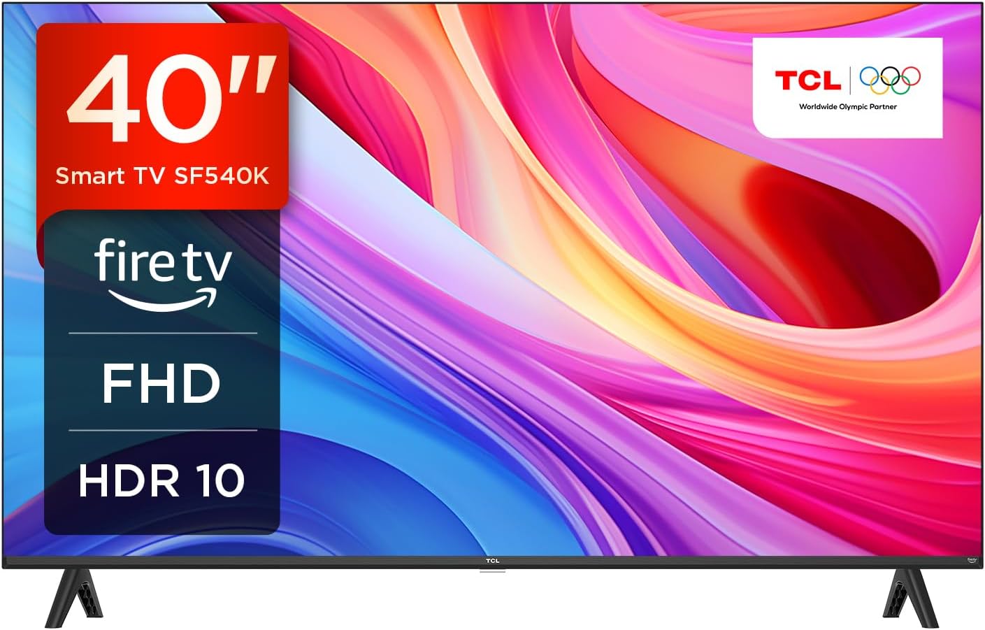 TCL 40SF540K 40-inch FHD Smart Television - HDR & HLG-Dolby Audio-DTS Virtual X/DTS-HD-Metal Bezel-less-Dual-band Wifi 5-with Fire OS 7 system