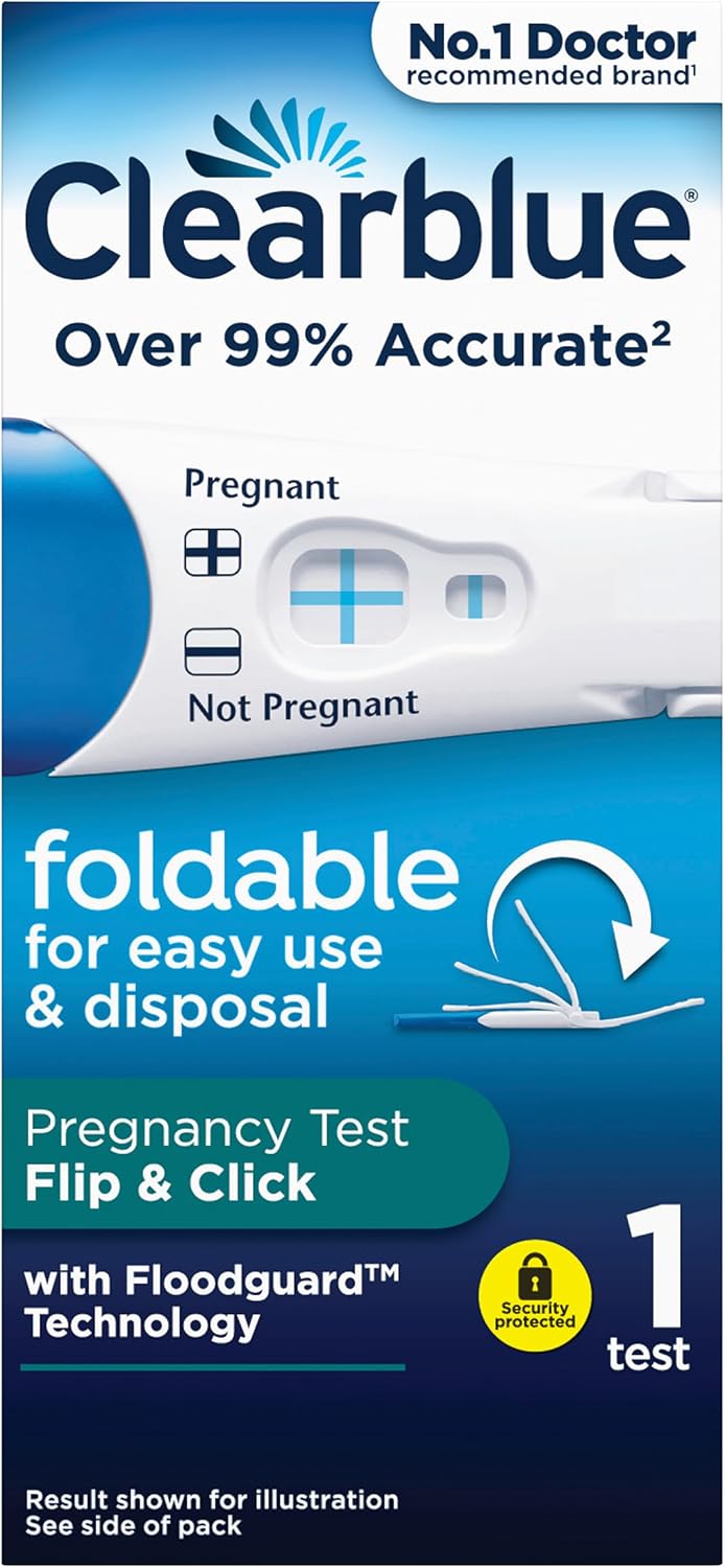 Clearblue Pregnancy Test Flip & Click – Foldable for Easy Use & Disposal