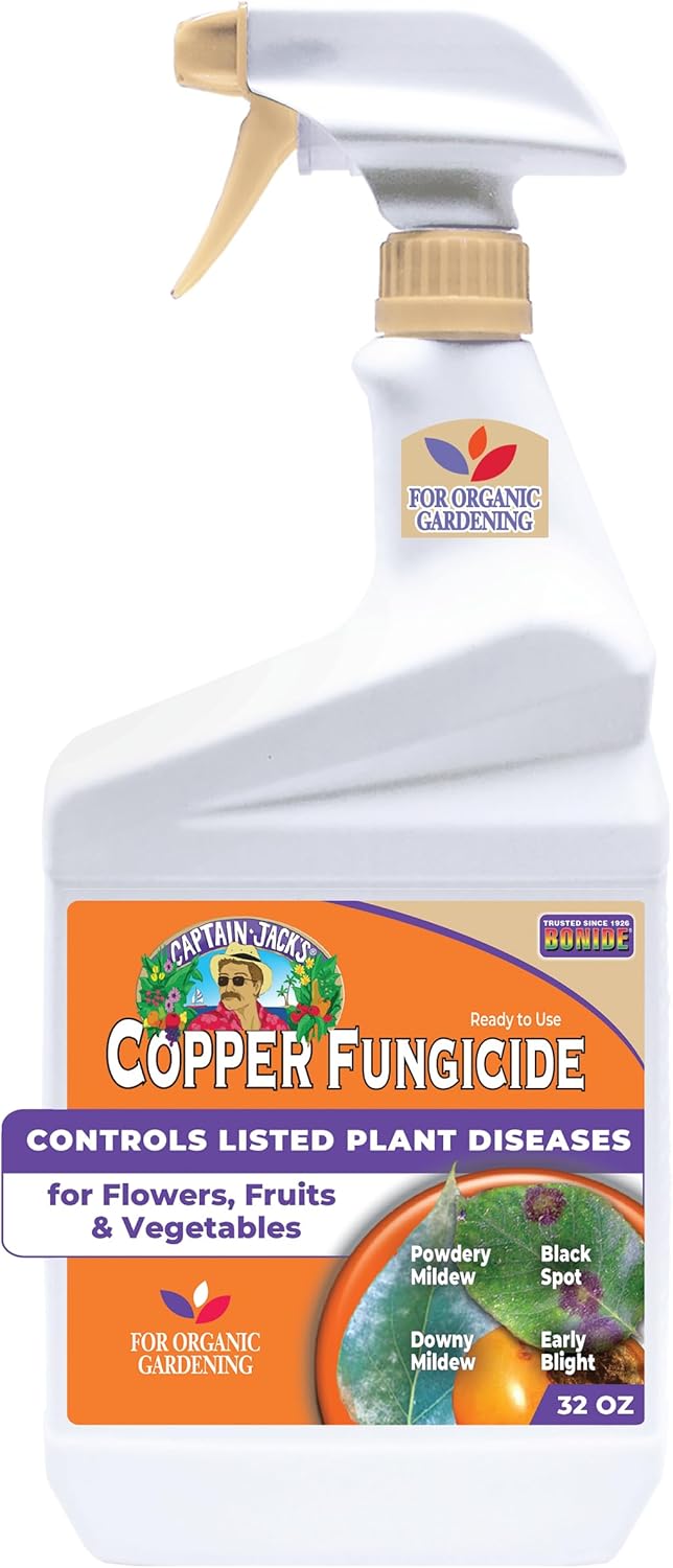 Bonide Captain Jack's Copper Fungicide, 32 oz Ready-to-Use Spray for Organic Gardening, Controls Common Diseases