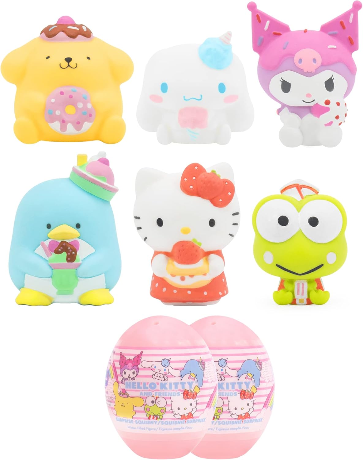 Hamee Sanrio Hello Kitty and Friends Cute Water Filled Surprise Capsule Squishy Toy [Series 2] [Birthday Gift Bag, Party Favor, Gift Basket Filler, Stress Relief Toy] – 2 Pc. (Mystery – Blind Capsule)