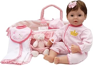 CHAREX Reborn Baby Doll Handmade Lifelike Toddler Dolls, 18 inch Weighted Realistic Girl Doll, Soft Body Toy Gift Set for Girls Kids Age 3+