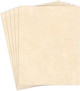 Natural Stationery Parchment Recycled Paper | 65Lb Cover Cardstock | 8.5” x 11” Inches | 50 Sheets Per Pack
