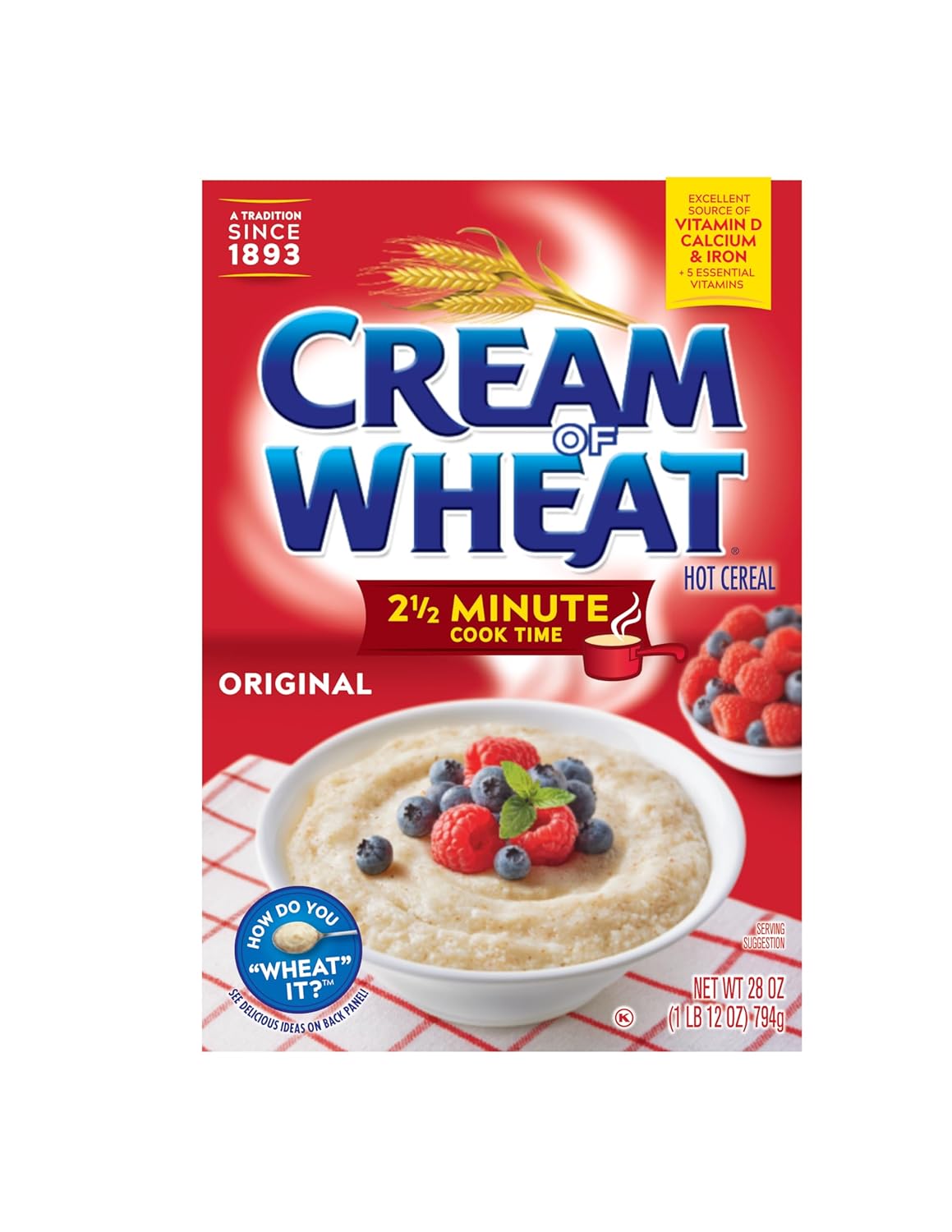 Cream of Wheat Original Stove Top Hot Cereal, 2 1/2 Minute Cook Time, 28 Ounce