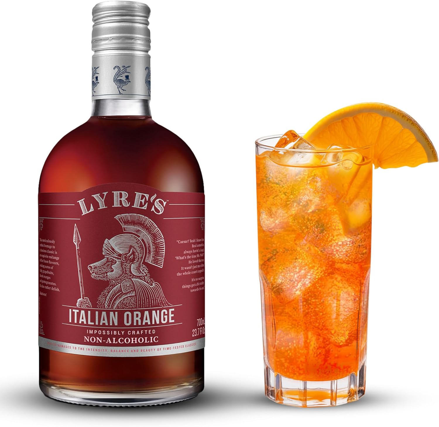 Lyre's Non Alcoholic Italian Orange, Award Winning Low Calorie Alcohol Free Italian Aperitif Alternative, Vegan Friendly Zero Proof Spirit for Negroni, Spritz and Cocktails (700ml)