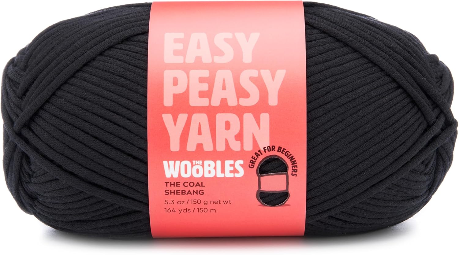 Woobles Easy Peasy Yarn for Beginners - Crochet & Knitting Yarn with Easy-to-See Stitches - Medium #4 Worsted - Cotton-Nylon Blend
