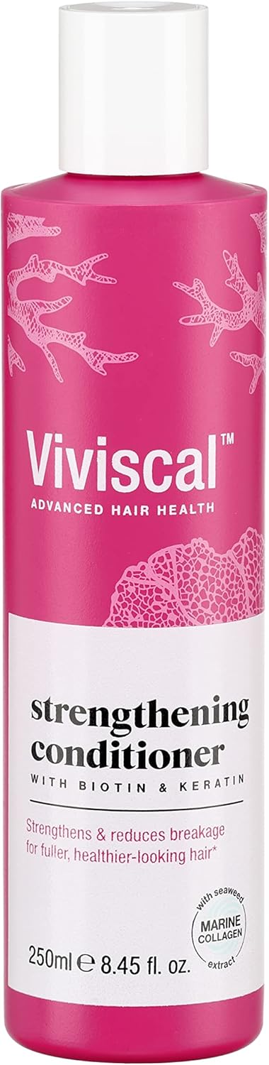 Viviscal Strengthening Conditioner, for Naturally Thicker & Fuller Looking Hair, Moisturising Hair Conditioner with Biotin, Keratin & Marine Collagen, for All Hair Types, 250 ml