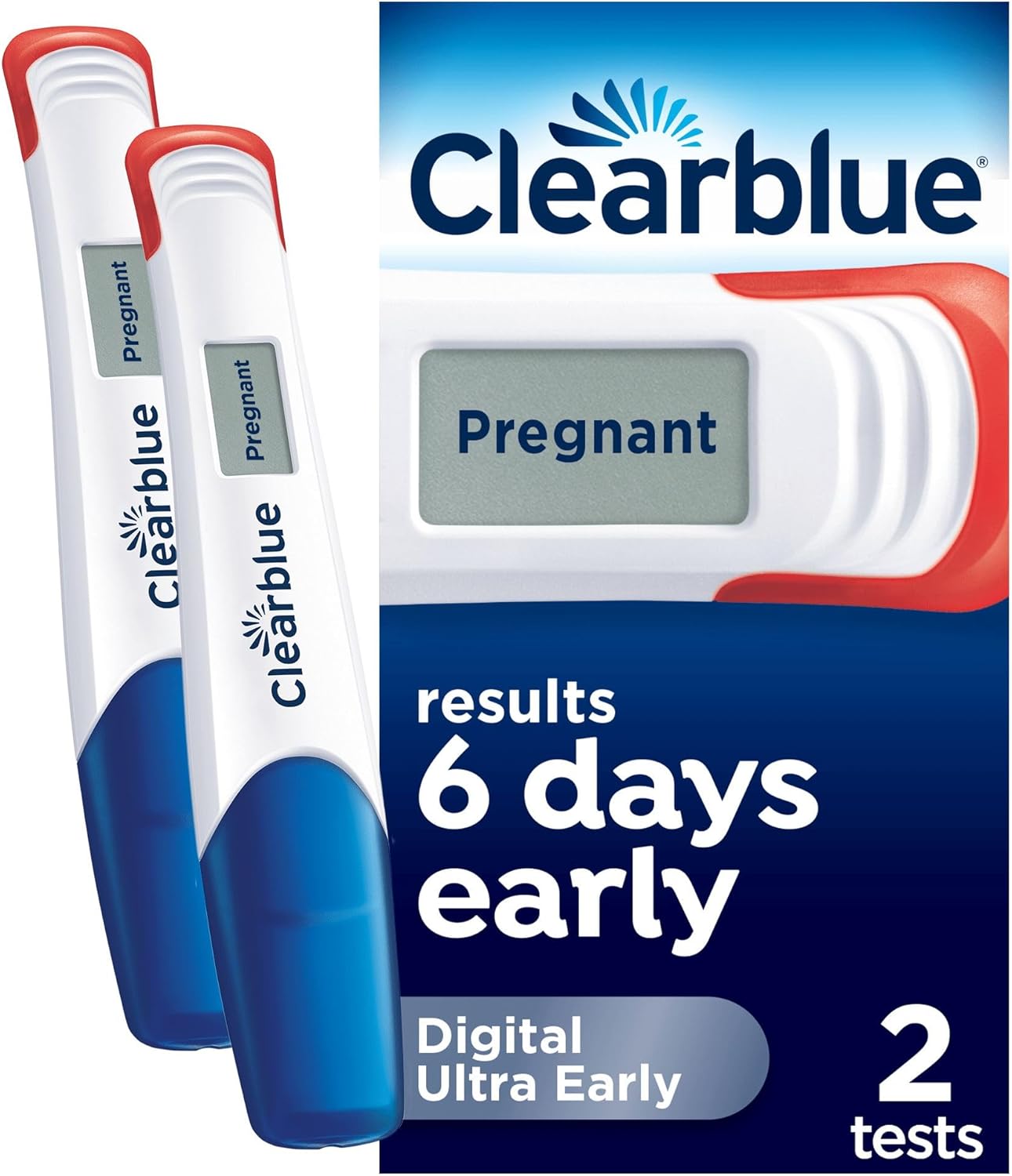 Clearblue Early Detection Pregnancy Test – Digital Ultra Early (10 mIU/ml), No Test Can Tell You Sooner – 2 Digital Tests, Packaging May Vary
