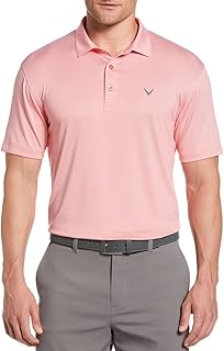 Callaway Men's Golf Polo Shirt | Performance Fabric | Moisture-Wicking Opti-Dri | Flexible Shoulder Seams | Golf Shirt - Sun Kissed Coral, Large