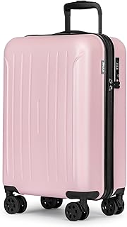 KYME Pink Carry On Luggage 22x14x9 Airline Approved, 20 Inch Hardside Suitcases With Wheels, Hard Shell Suitcase With TSA Lock, Double Spinner Wheels Carry-on (Pink, 20inch Carry-on)