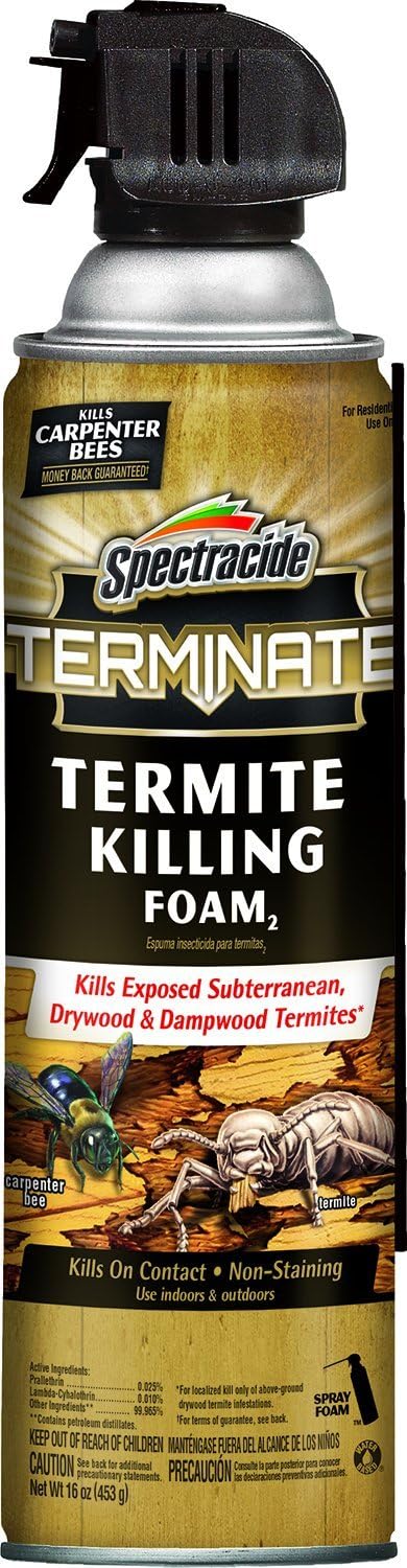 Spectracide Terminate Termite Killing Foam, Kills Exposed Subterranean, Drywood and Dampwood Termites On Contact, for Insects, 16 fl Ounce