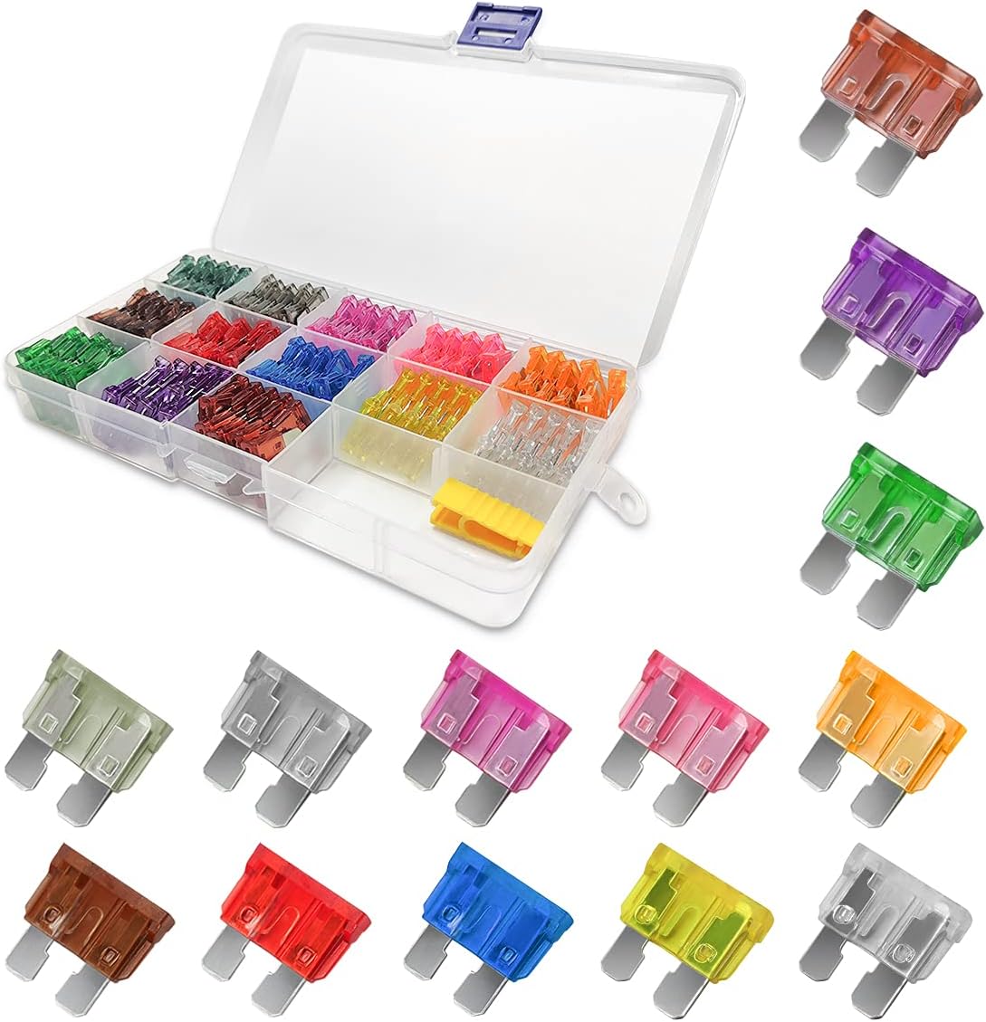 Adunsiaoto 130 Pcs Car Blade-Type Automotive Fuses Kit, Standard Blade Type Automotive Fuse kit, Universal Car Fuse Kit, Automotive Cartridge Fuses Kits, for Car Truck Motorcycle Fuses Boat SUV