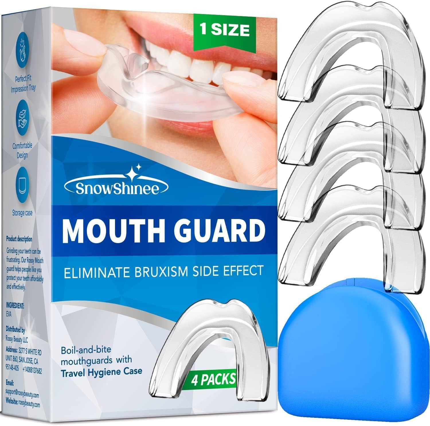 Mouth Guard: Upgraded Mouth Guard for Grinding Teeth at Night - Teeth Grinding Mouthguards for Sleeping - Mouthguards for Grinding of Teeth - Anti Grinding Guard - Night Guards for Teeth Grinding -4pc