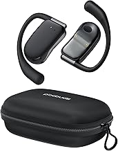 Ear Buds Open Ear Headphones Wireless Earbud 80Hrs Playback Headphones Wireless with Earhook Bluetooth Earbud with Zipper & Lanyard Case Design Over Ear Headphones with 16.2mm Drivers for Sport Black