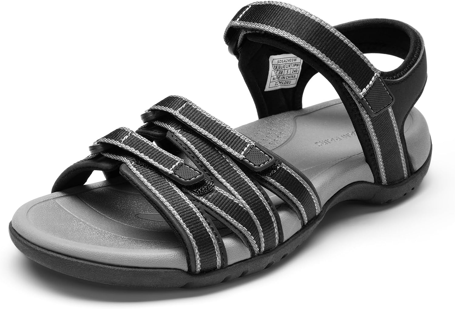 DREAM PAIRS Womens Comfortable Hiking Walking Sandal with Adjustable Hook and Loop Strap, Sports, Travel,Summer Beach Outdoor Light Weight Water Shoes