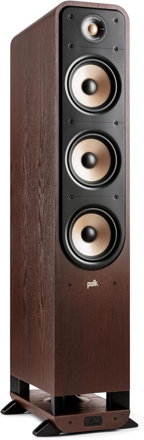 Polk Signature Elite ES60 Tower Speaker - Hi-Res Audio Certified, Dolby Atmos & DTS:X Compatible, 1" Tweeter & Three 6.5" Woofers, Power Port Technology for Effortless Bass, Stunning Black