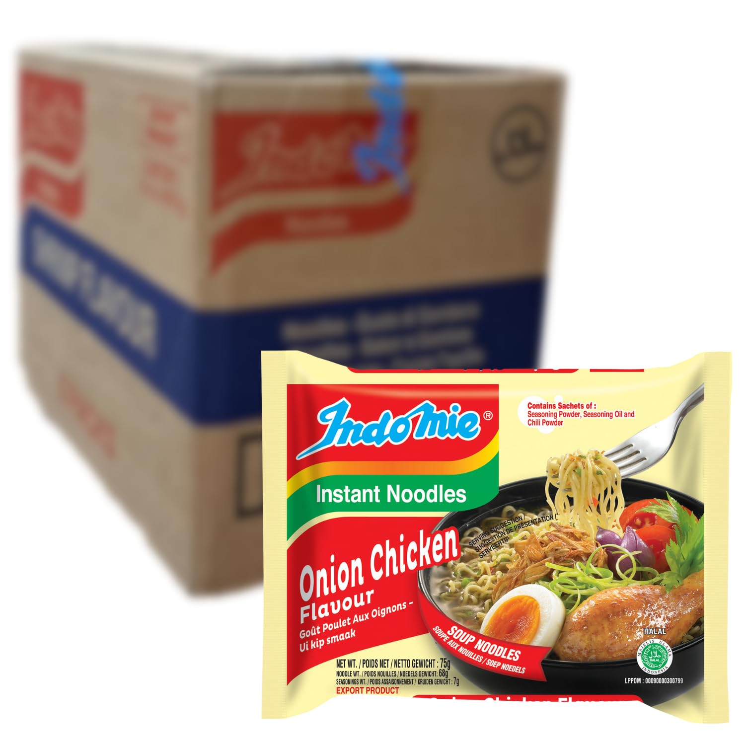 Indomie Chicken Onion Instant Noodles, 70 g, Pack of 40