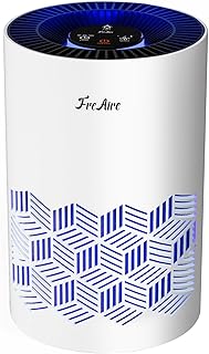 FreAire Air Purifiers for Bedroom, HEPA Air Purifier with RGB Lights Air Purifiers for Pets Dust Smoke Pollen Dander Smell, Portable Air Purifier with Air Filter For Home (White)