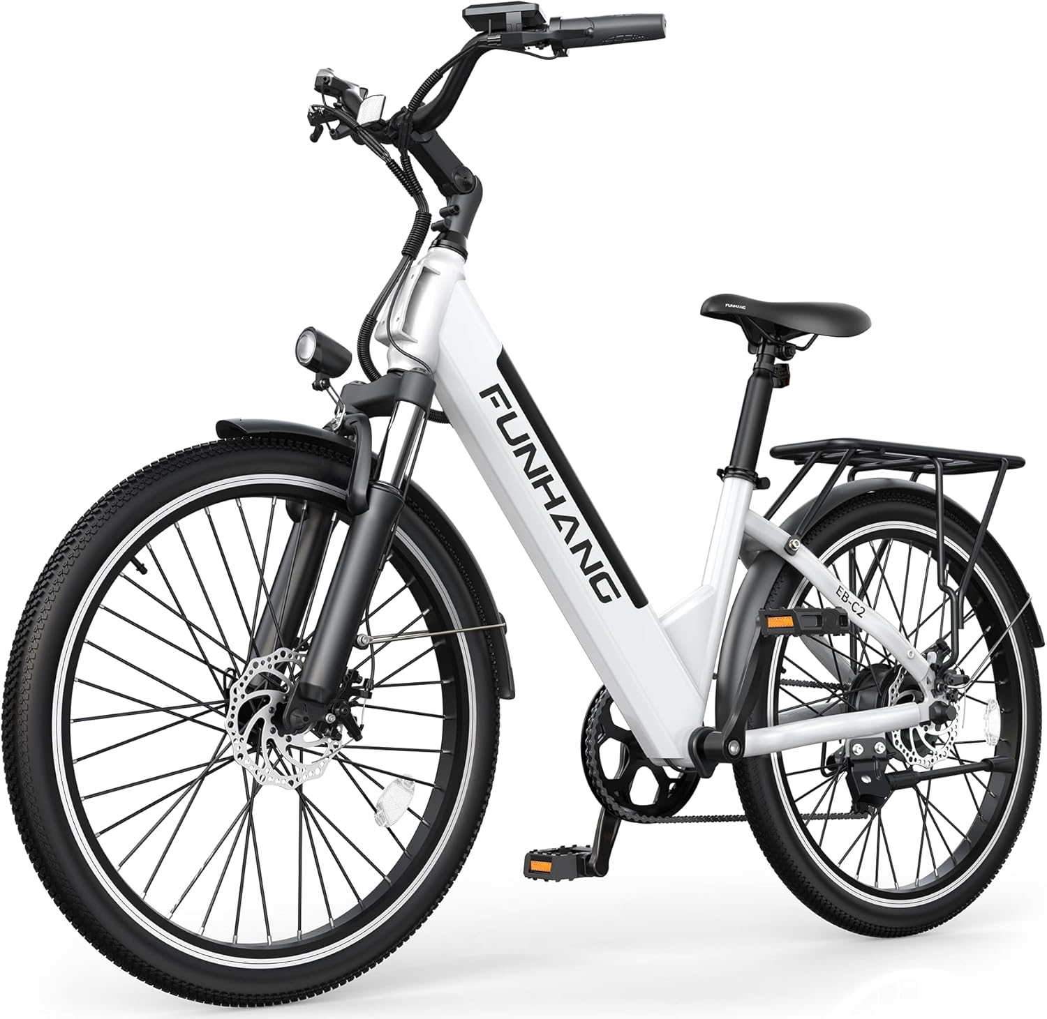Electric Bike for Adults, 1000W Peak EBike, 50 Miles 21.7MPH Adult Electric Bicycles with 48V Built-in Removable Battery, Adjustable Stem, Rear Rack, 7 Speed, 26" Step-Thru E Bike for Commute