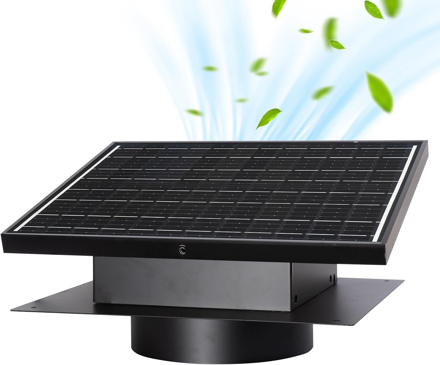 25W Solar Roof Vent Fan with 8 Inch Removable Roof Vents,Solar Attic Exhaust Fan for Ventilation System,Ideal Soalr Roof Fan for Garage, Shop and Warehouse,Black