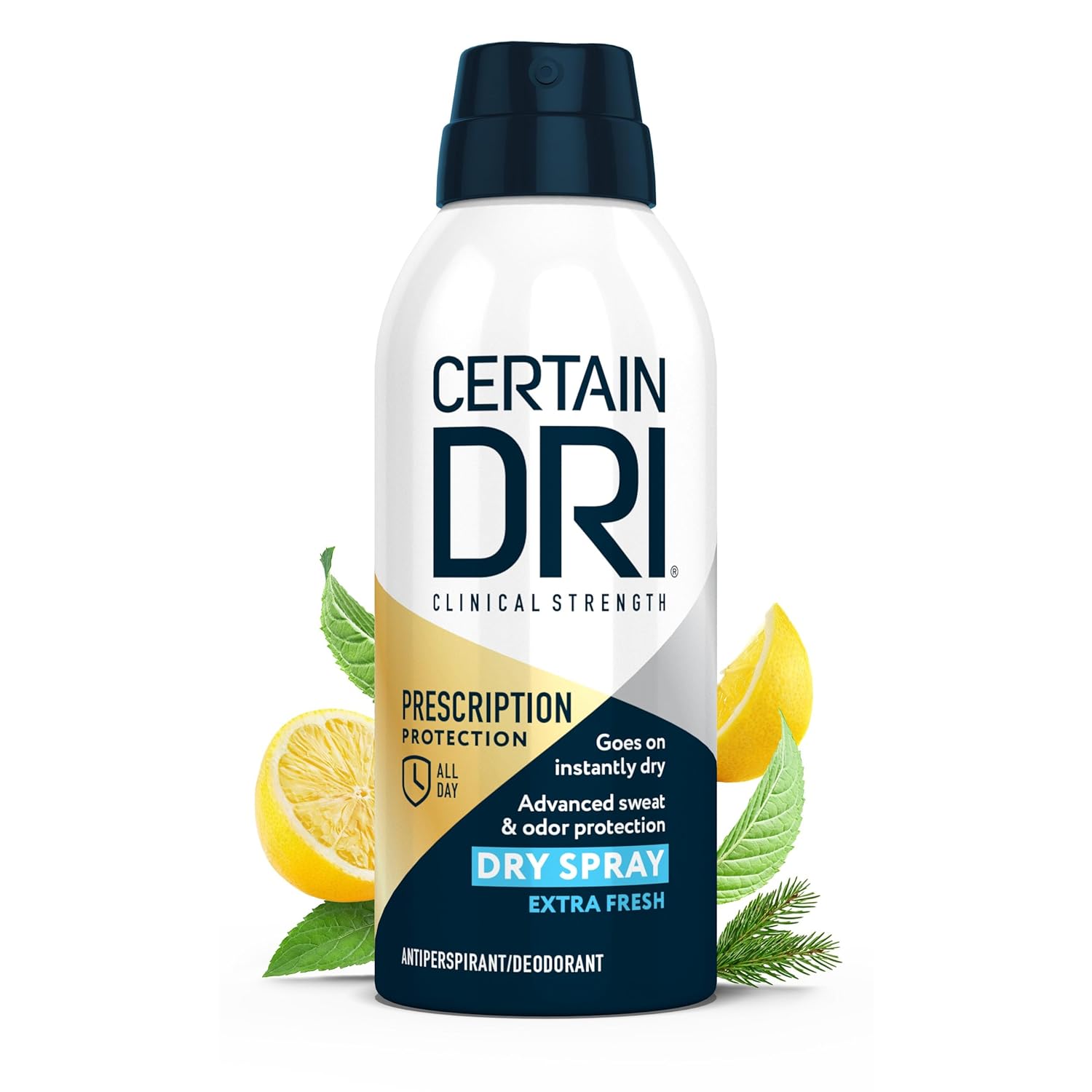 Certain Dri Prescription Strength Clinical Antiperspirant Deodorant Dry Spray, Hyperhidrosis Treatment for Men & Women, Long-Lasting 72hr Protection, Whole Body Deodorant, Extra Fresh Scent, 4.2oz